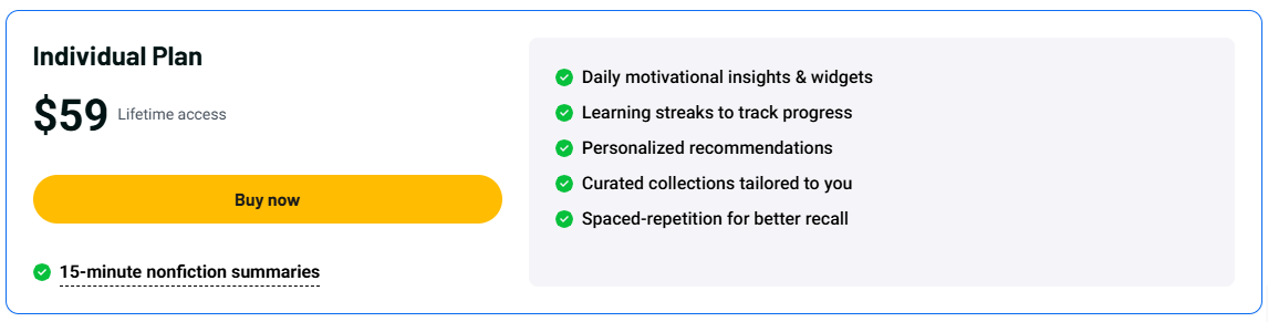 Headway Lifetime Deal Review Individual Plan $59 Lifetime access